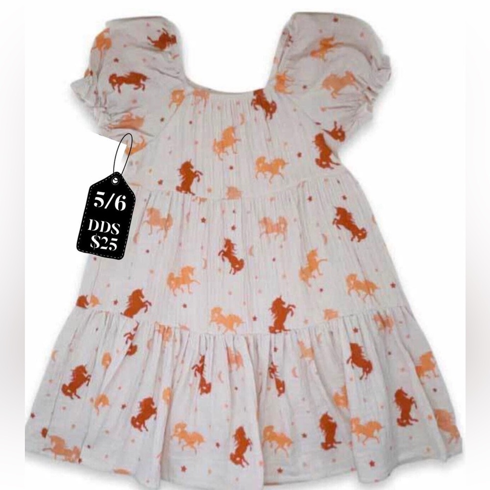 Puff Sleeve Unicorn Tier Dress
